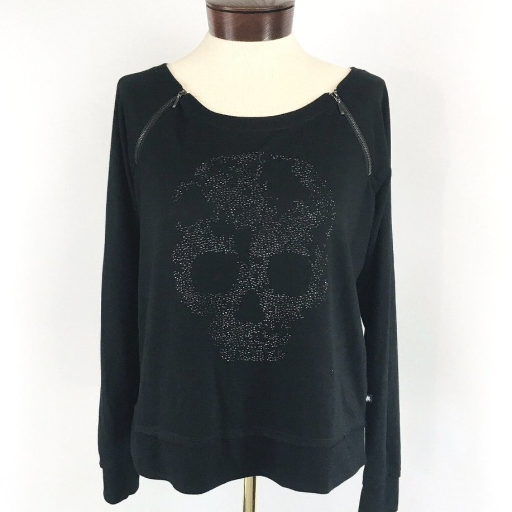 Women's M Beaded Skull Knit Top Rock & Republic
